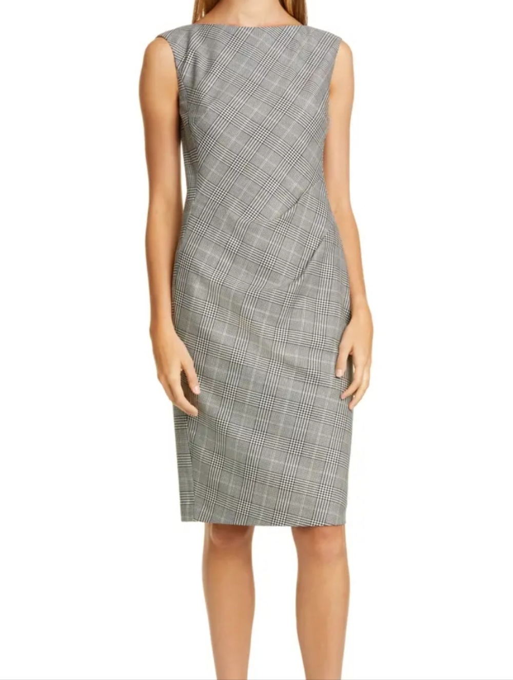 Lafayette 148 Della Sleeveless Houndstooth Sheath Dress